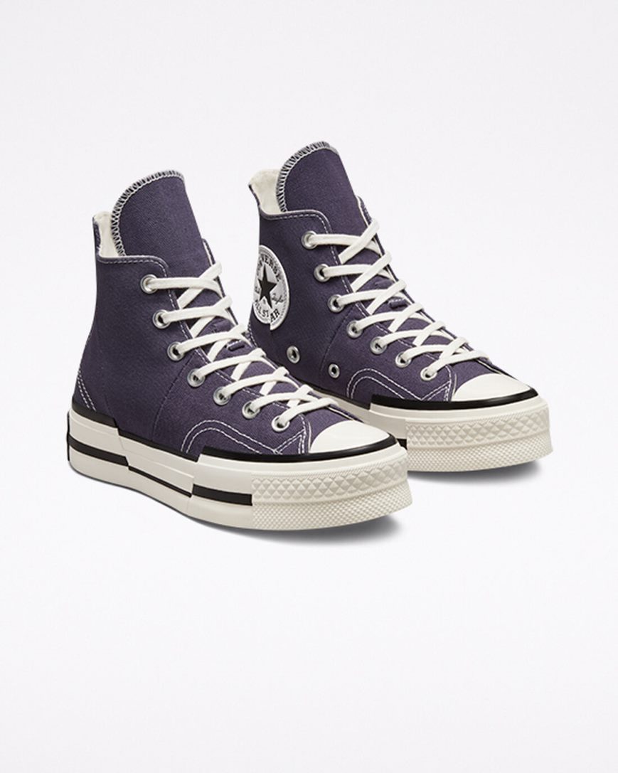 Tenisi Inalti Barbati Converse Chuck 70 Plus Violet Negrii | RO C13DTE612